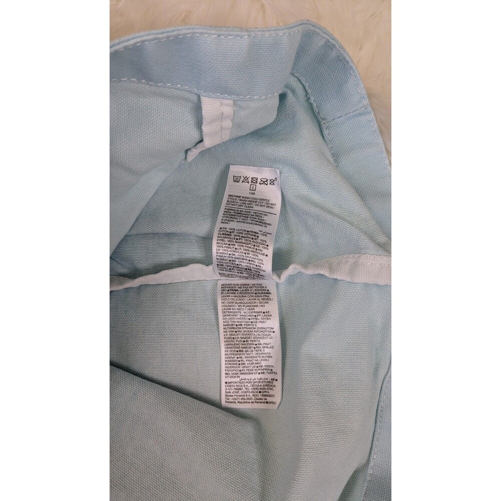 Athleta Tote Bag Blue White Ombre Dip Dye Canvas Logo Beach Gym Shopper Travel - Picture 9 of 9